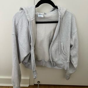 TNA Cozy Fleece Cropped Zip Up Hoodie